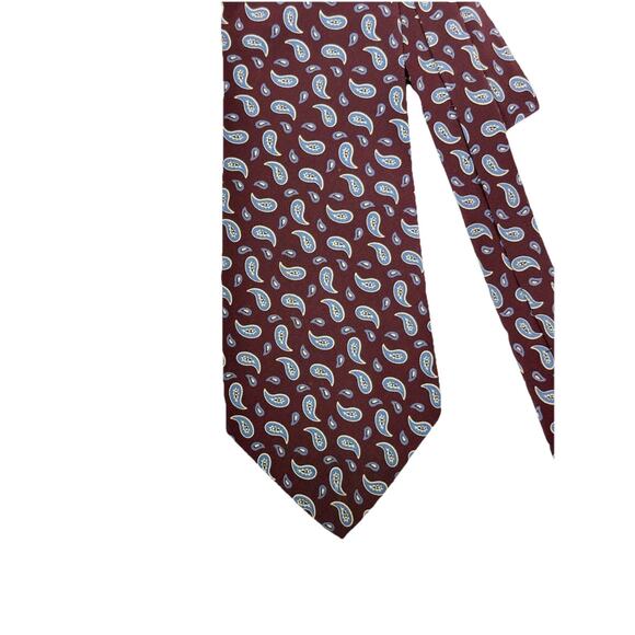 Polo Ralph Lauren Paisley Silk Neck Tie Made By Hand USA VTG - Picture 6 of 7